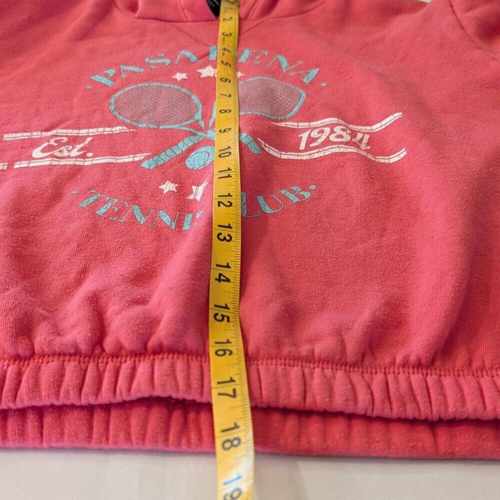 Art Class Tennis Club Hoodie Girls L 10-12 Coral Cropped Graphic Sweatshirt - Picture 5 of 6